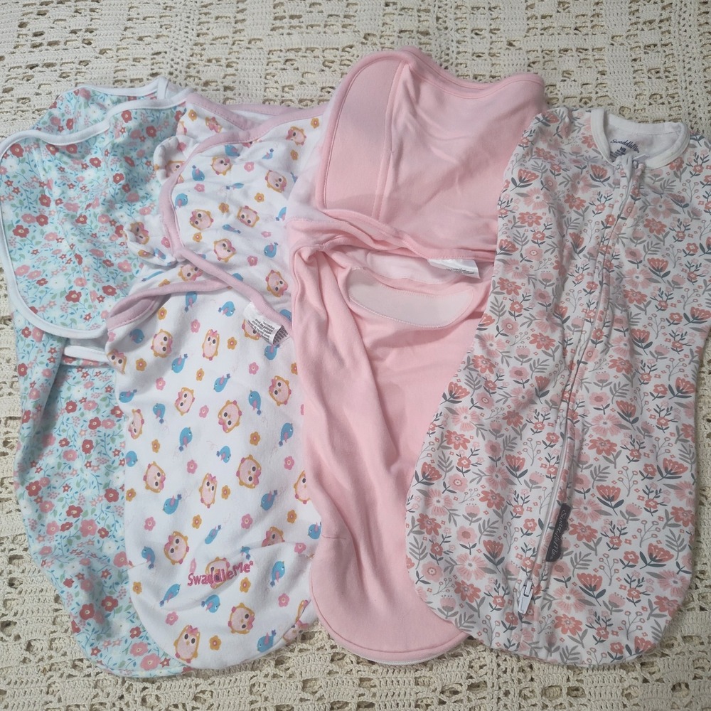 SwaddleMe & aden + anais essentials Cotton Floral Swaddle Lot NB 0-3M Pink